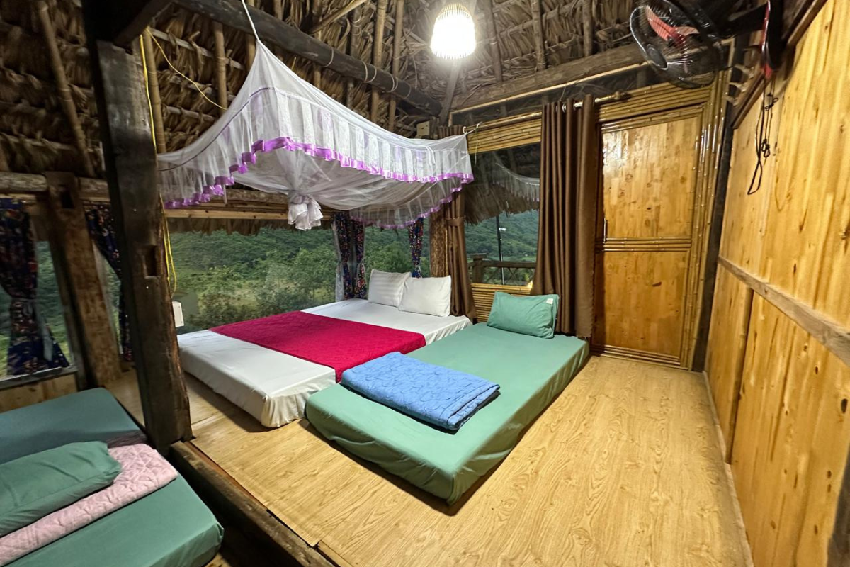 Bed rooms of Homestay at  Du Gia on the Stone Plateau